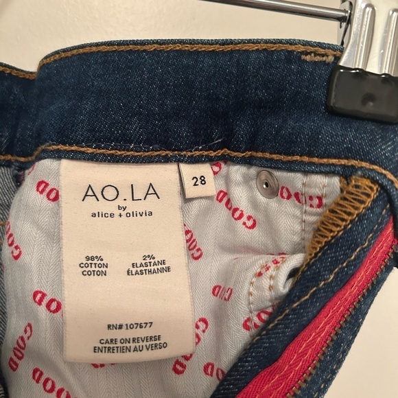 AO.LA by ALICE + OLIVIA High Rise Skinny Jeans Size 28 - Picture 3 of 5